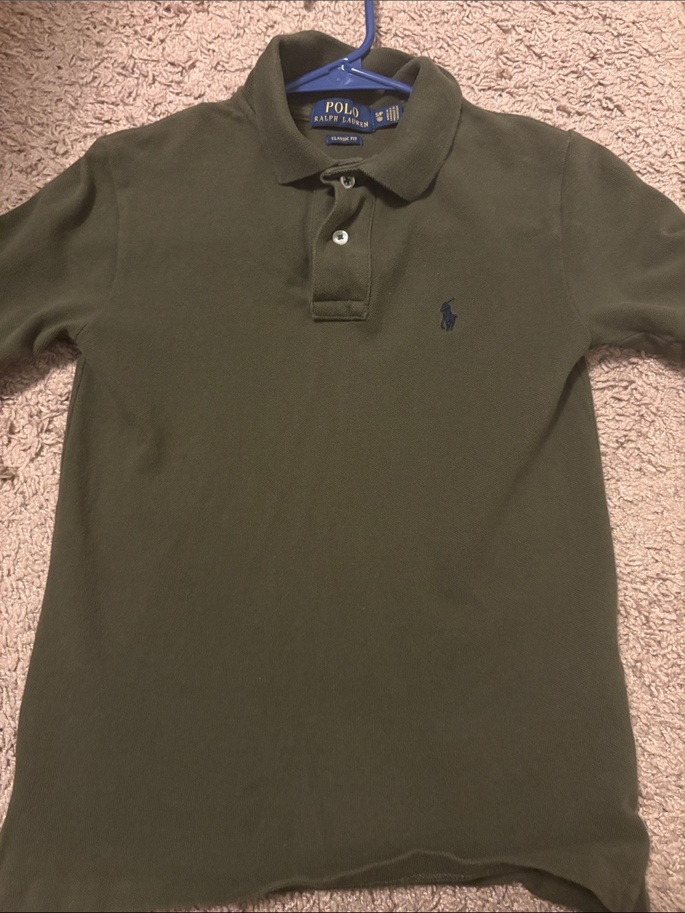 Polo by Ralph Lauren Olive Green Short-Sleeve Piqué Polo with Navy Pony